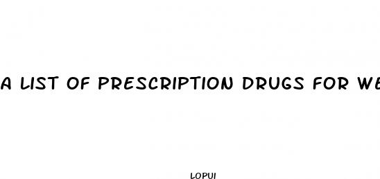 a list of prescription drugs for weight loss