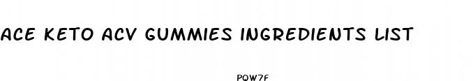 ace keto acv gummies ingredients list