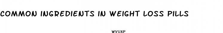 common ingredients in weight loss pills
