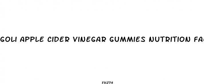 goli apple cider vinegar gummies nutrition facts