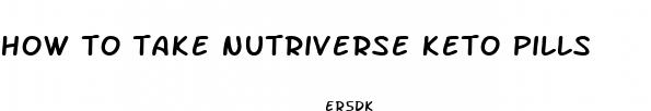how to take nutriverse keto pills