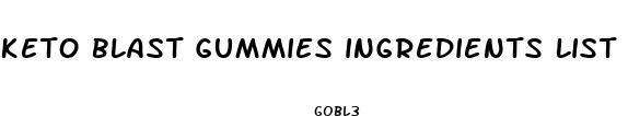 keto blast gummies ingredients list