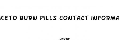 keto burn pills contact information