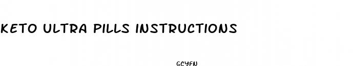 keto ultra pills instructions