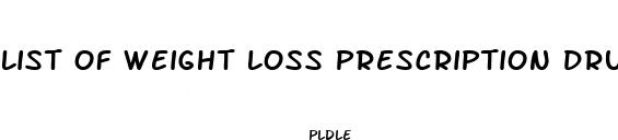 list of weight loss prescription drugs