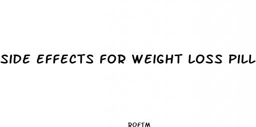 side effects for weight loss pills percentages