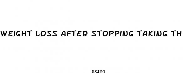 weight loss after stopping taking the pill