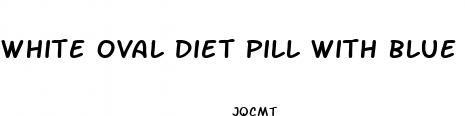 white oval diet pill with blue dots