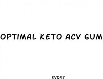 optimal keto acv gummies side effects